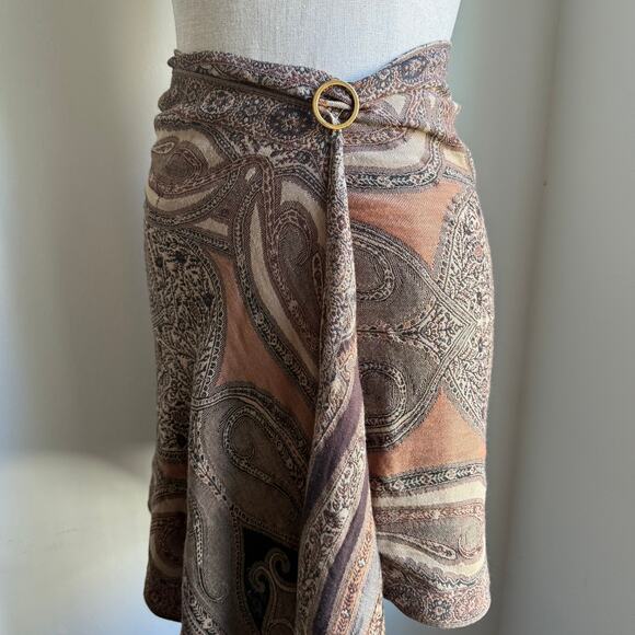 Paisley Fringe Scarf Shawl Wrap Boho Heritage Fall Accessory 71x20.5 - Picture 4 of 11